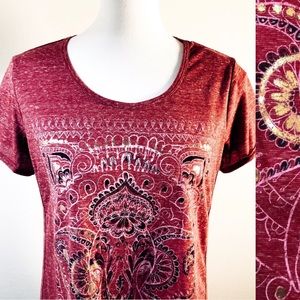 Style & Co Metallic Elephant Tee